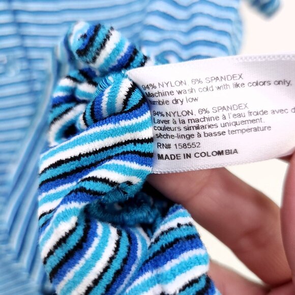 Frankies Bikinis Terry Shirt Mini Skirt Set Blue Button Up Sizes Medium Large - Picture 12 of 16